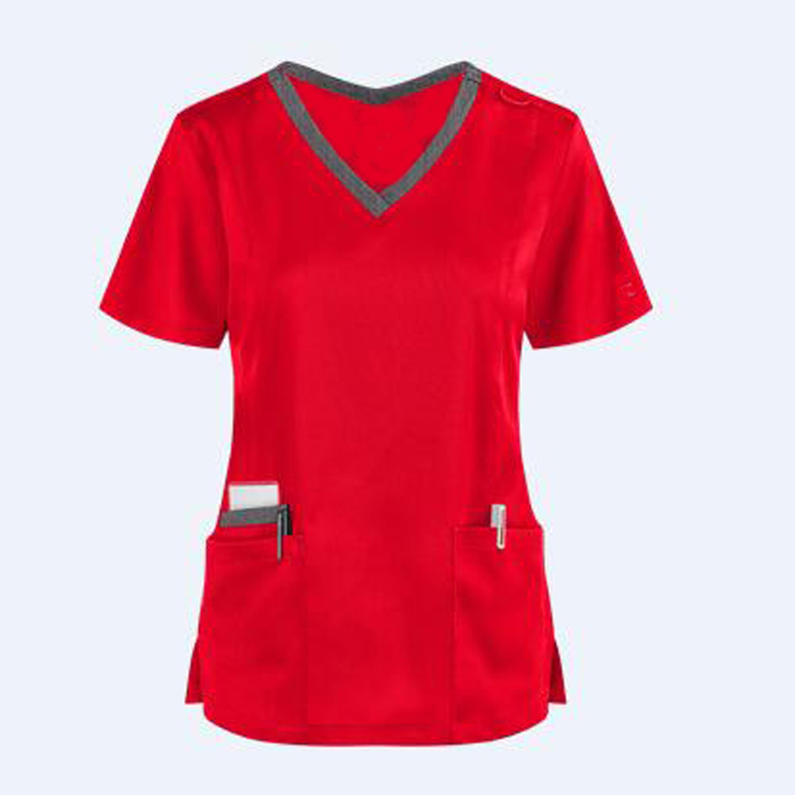 V-neck Tooling Short-sleeved Slit Nurse Outfit Women - Supreme scrub Boutique