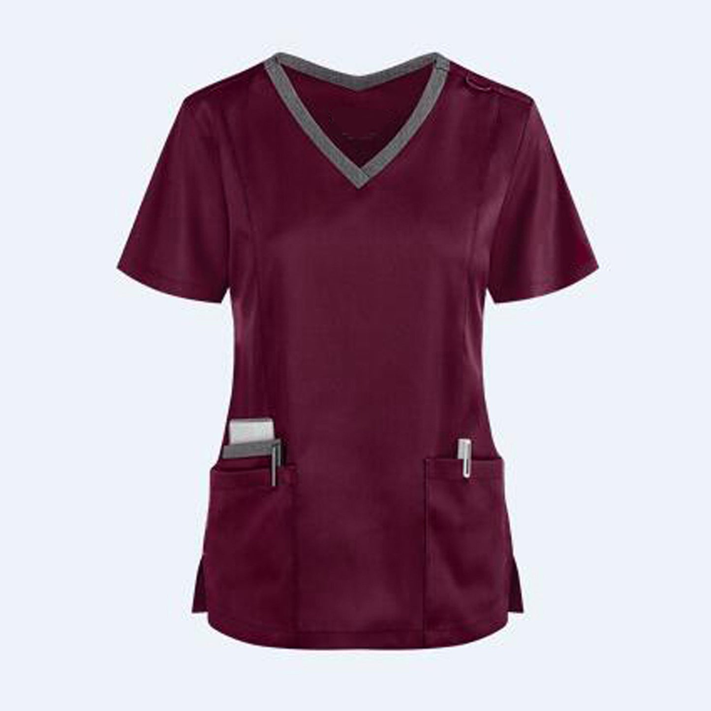 V-neck Tooling Short-sleeved Slit Nurse Outfit Women - Supreme scrub Boutique