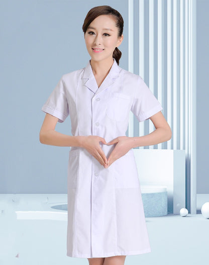 Summer Thin Short Sleeve Nurse Wear White Work Wear - Supreme scrub Boutique